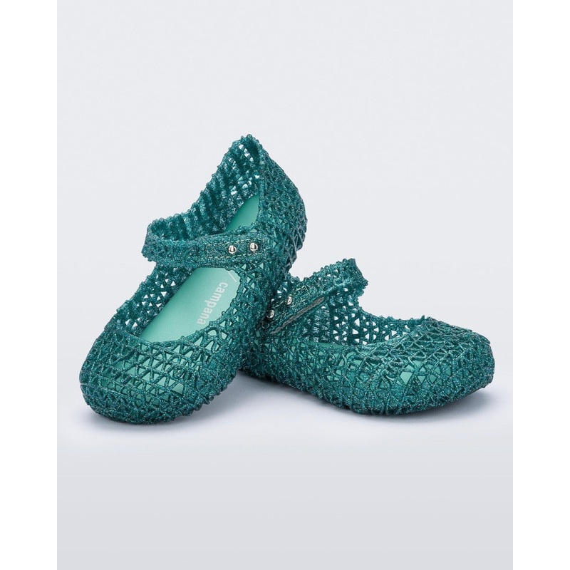 Mini Campana Papel Green Glitter C5