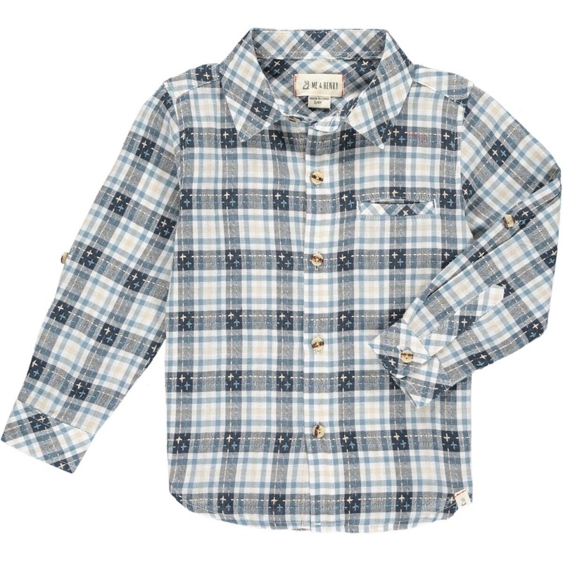 ATWOOD Woven shirt GREY STITCHED PLAID 2-3T
