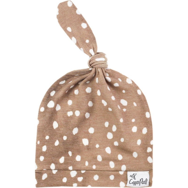 Copper Pearl Top Knot Hat | Fawn 0-4M