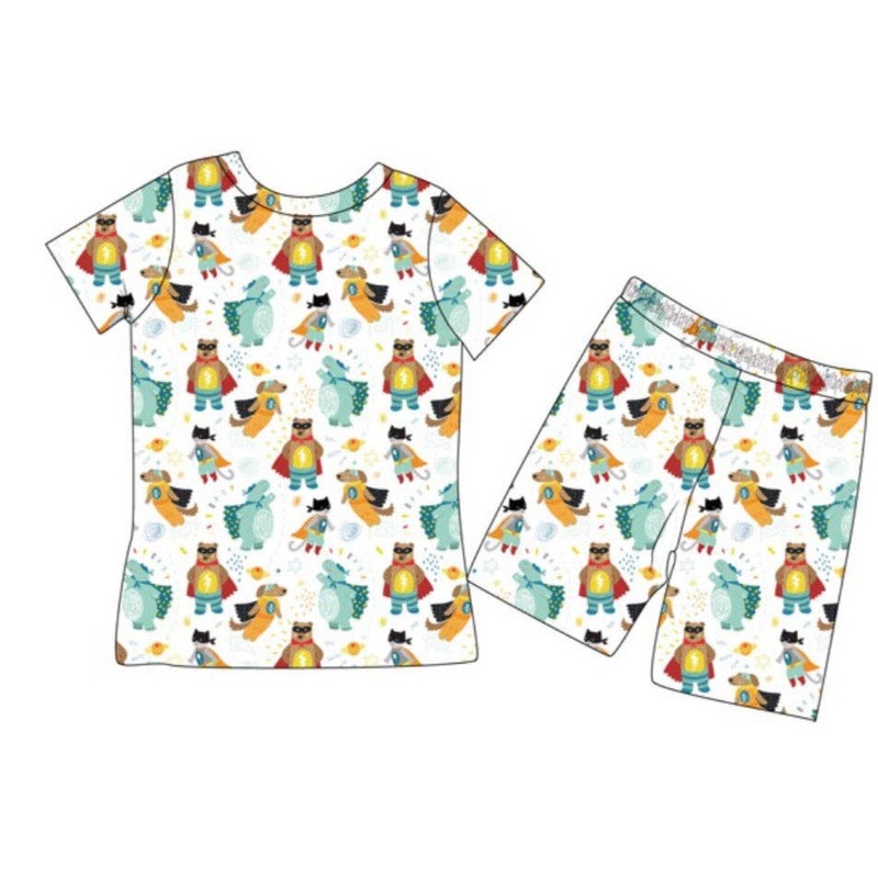 Little Snuggles – Super Bears – Bentley Boys Bamboo Short Sleeve Lounge Set 18/24M