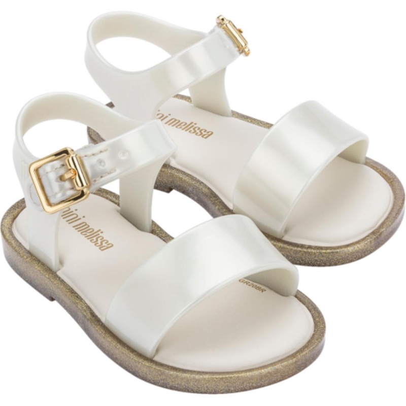 Mini Melissa Mar Sandal Iii | White/Glitter C5