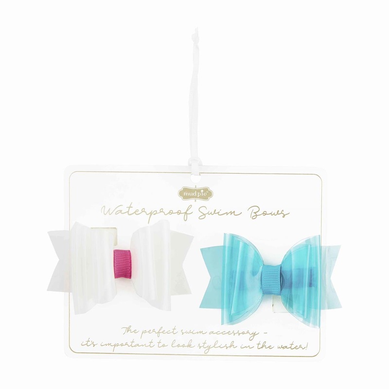 Mud PIe Vinyl Bows Blue and White