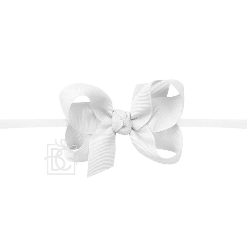 Beyond Creations Pantyhose Headband Med Bow White