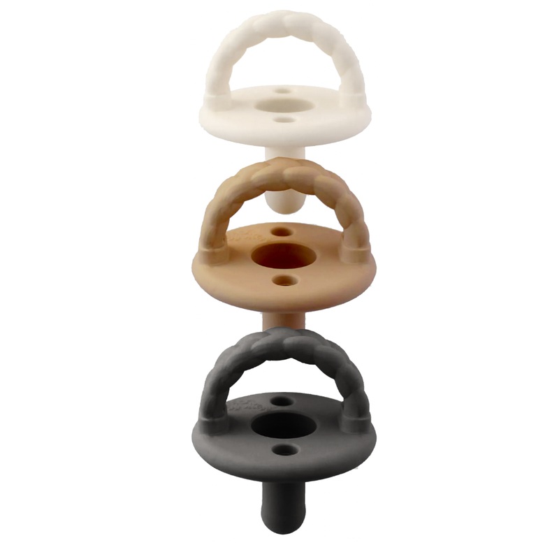 Itzy Ritzy Sweetie Soother Silicone Pacifier 3pk Coffee + Cream