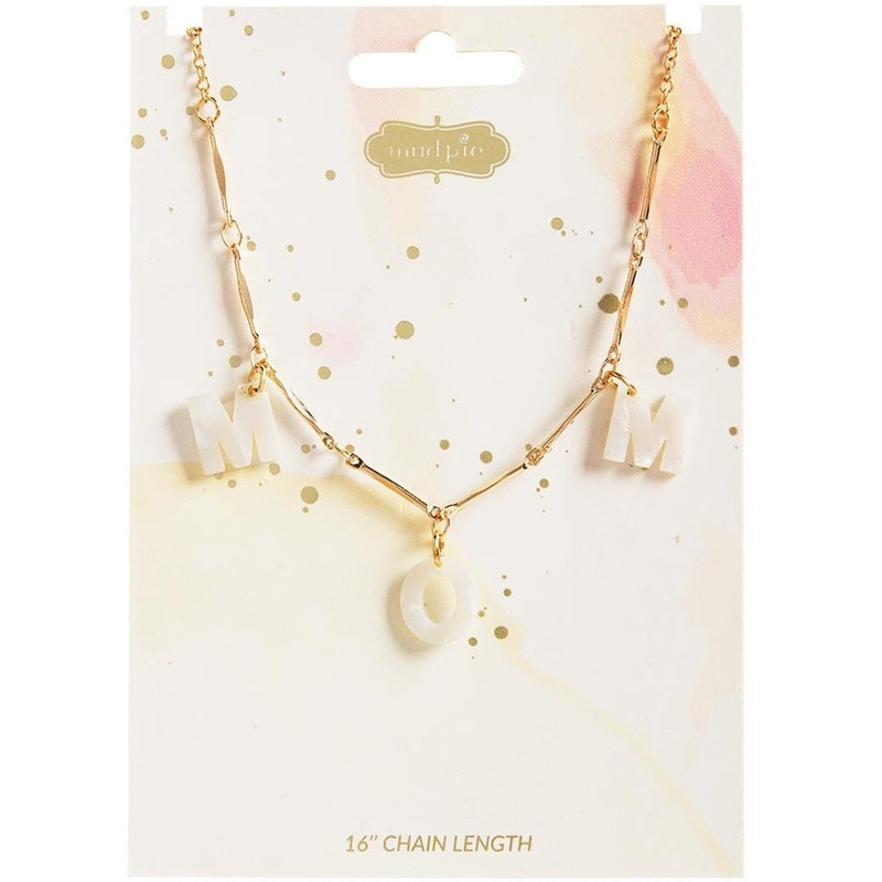 Mud Pie Mom Necklace Pink