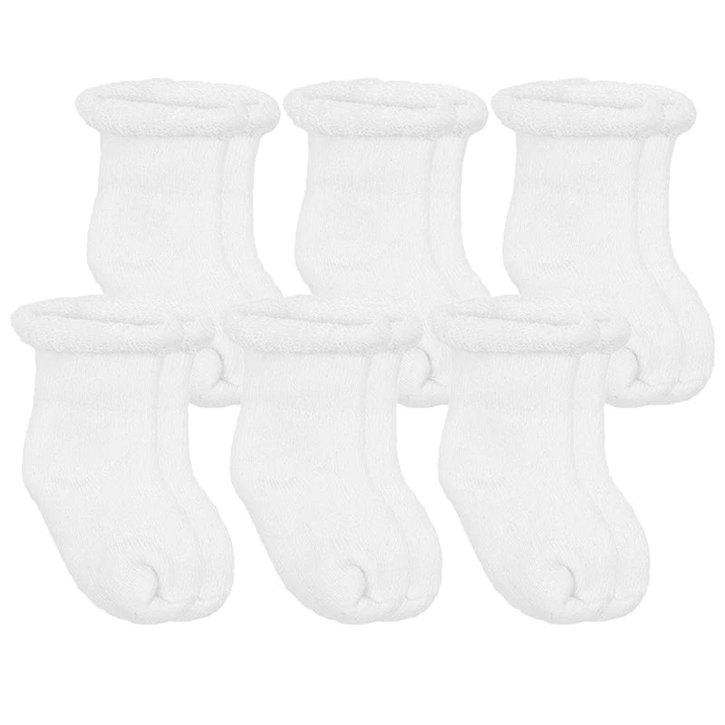 NB White 6PK Terry Socks