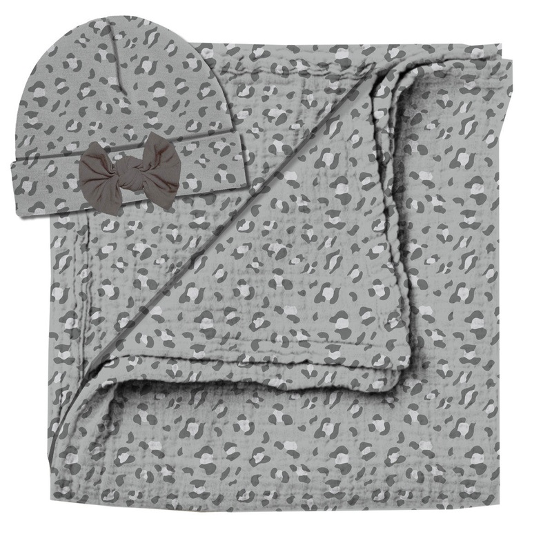 Swaddle And Beanie Set Leopard