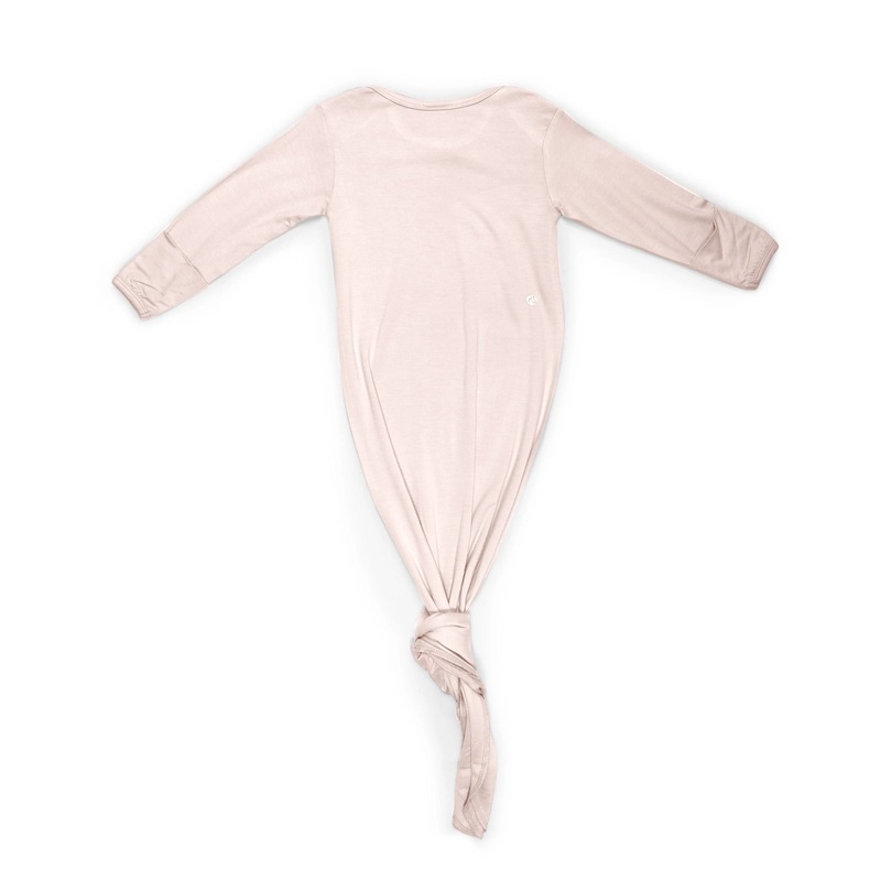 Bamboo Knotted Gown – Blush 0-3M