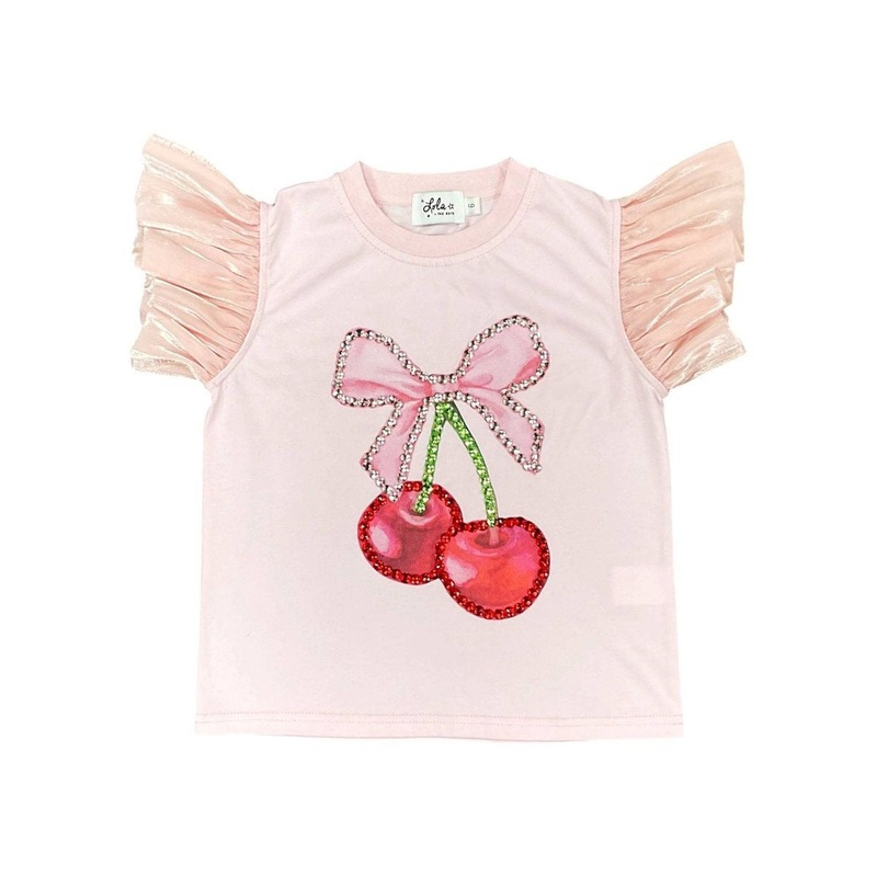 Crystal Cherry Ruffle T Shirt 2T