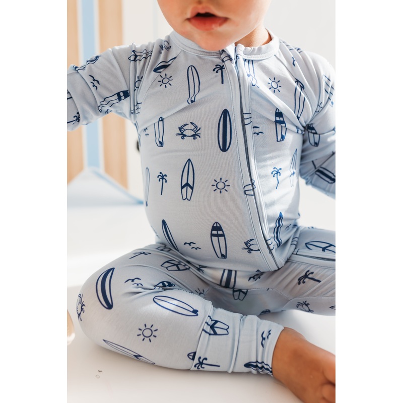 In My Jammers Surfs Up Zipper Romper NB
