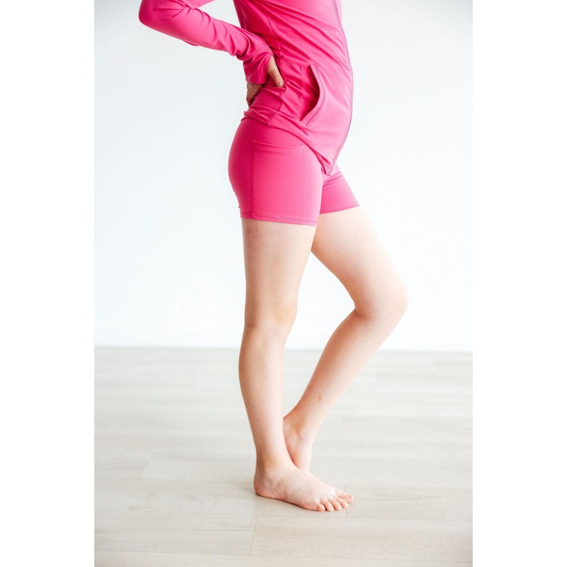 Mila & Rose Fuchsia Flash Active Shorty Shorts 2T