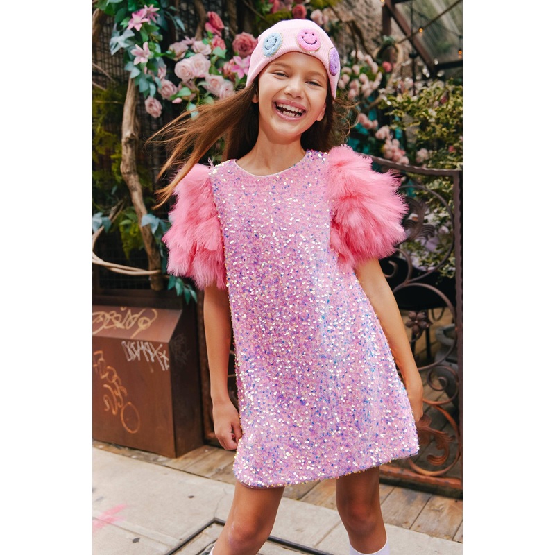 Rose Feather Party Dress 4T
