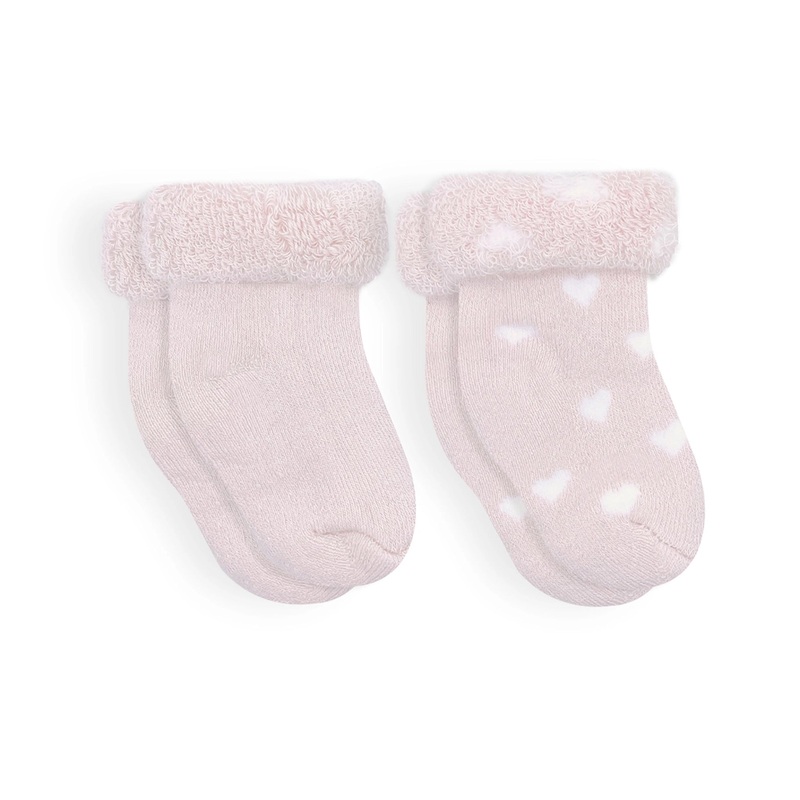 Solid/Stars Infant Socks – 2 Pack – Pink 0-3M