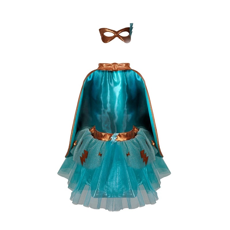 Super-Duper Tutu/Cape/Mask Teal Copper Teal/ Copper