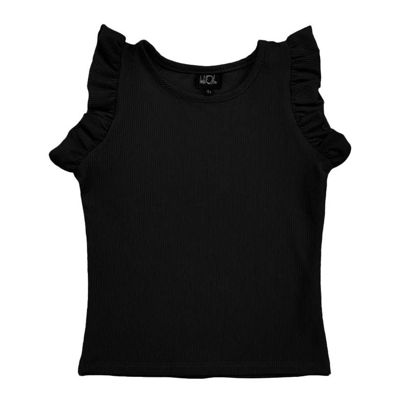 AS Athletic Black Ruffle Sleeve Top 6-7Y