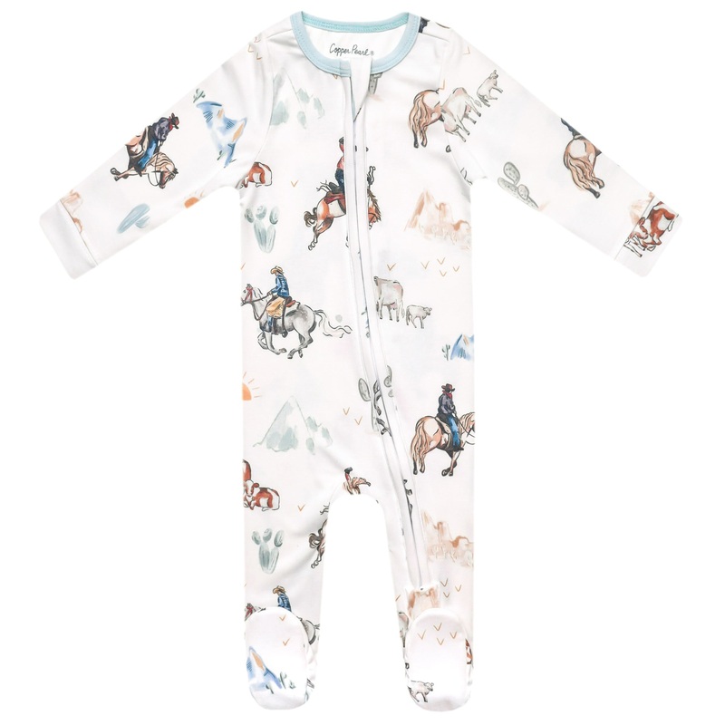 Copper Pearl Zip-Up Footie Pajama | Boone Newborn