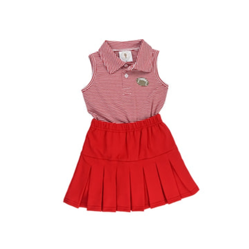 Cypress Row Fan Zone Skort Set- Red 12M