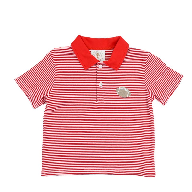 Cypress Row Regular Red Stripe Tailgate Polo 2T