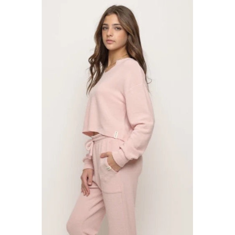 Kaveah Jersey Keyhole Crop Pullover Petal Bloom S (8-10)