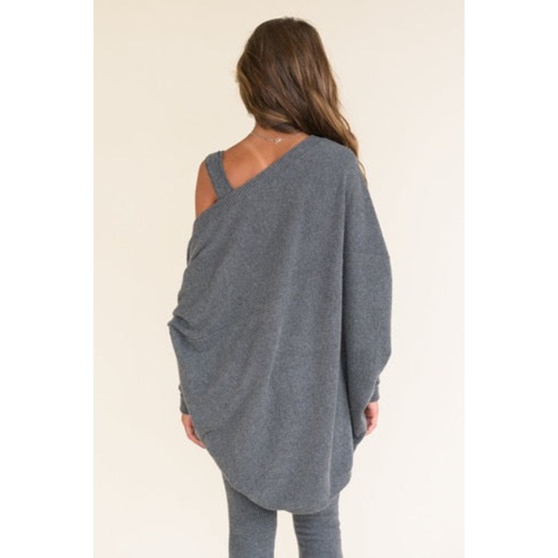 Kaveah Rib Batwing Cardigan | Charcoal S  (8-10)