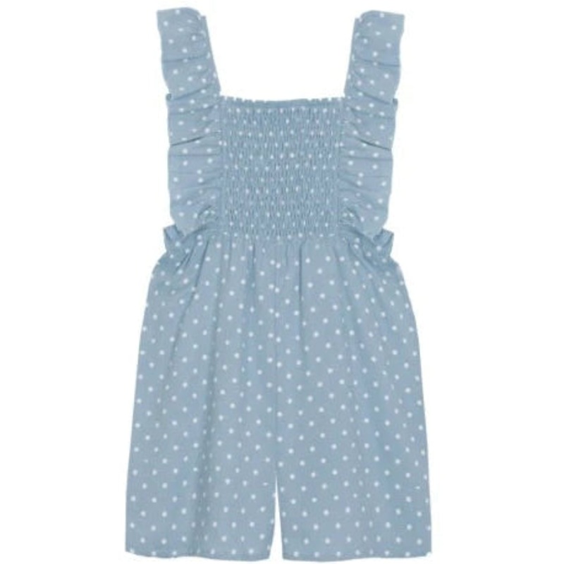 Mabel + Honey Pebble Polka-Dot Woven Toddler Romper 2T