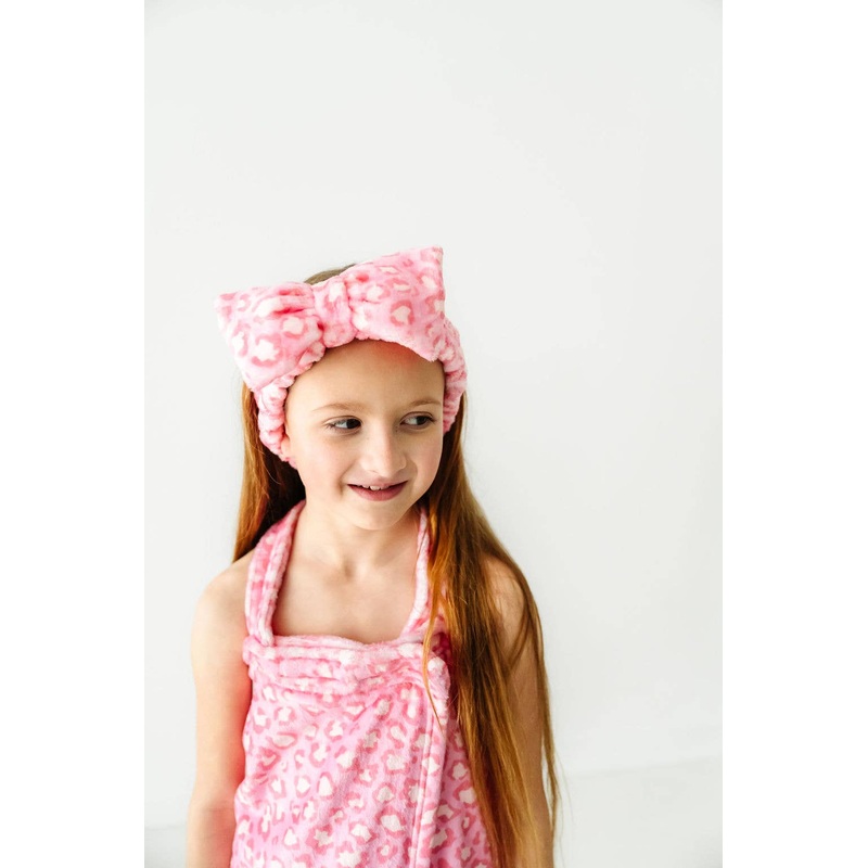 Plush Bow-Pink Leopard