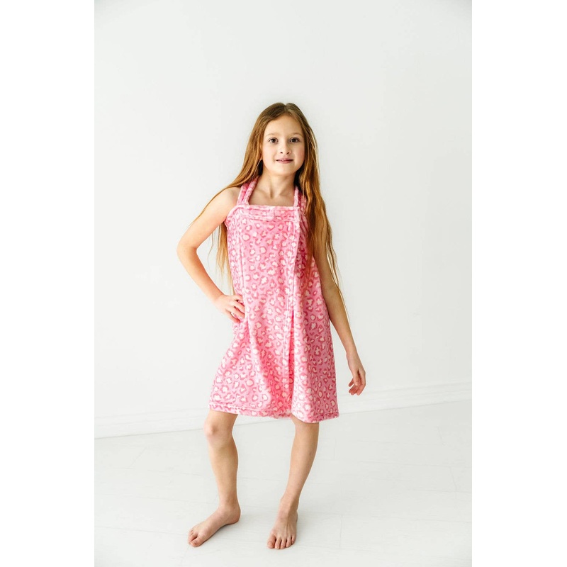 Plush Spa Wrap – Pink Leopard Youth Small/Medium