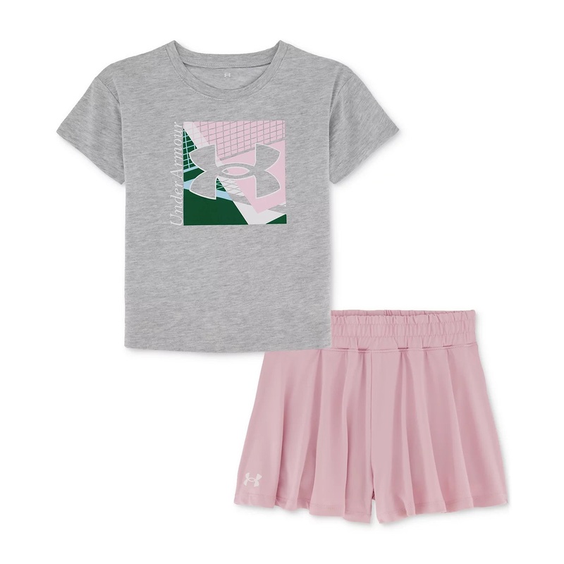 UA Flare 2-Fer Short Set Mod Gray 2T