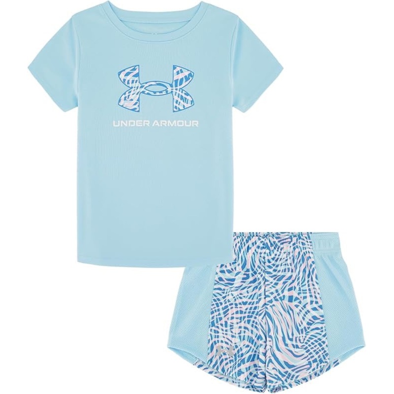 UA Printed Mesh Short Set Stream Blue 12M