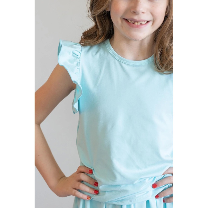 Aqua S/S Ruffle Tee 2T