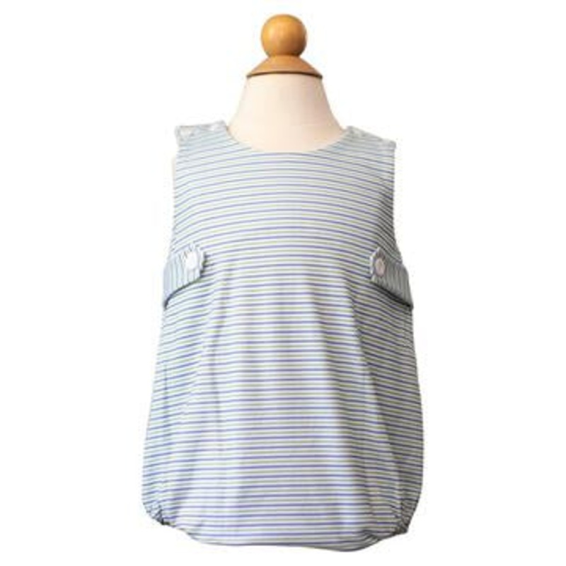 Boys Knit Bubble – royal/ Leaf Stripes 0-3M