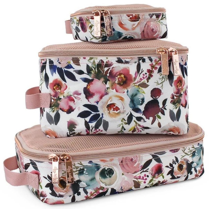 Itzy Ritzy Pack Like a Boss Packing Cube Set Blush Floral
