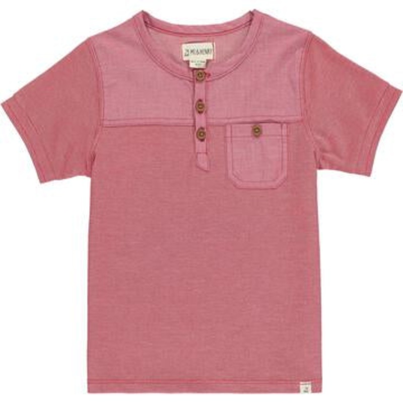 Me & Henry Boardwalk Pique Henley | Red 2-3T