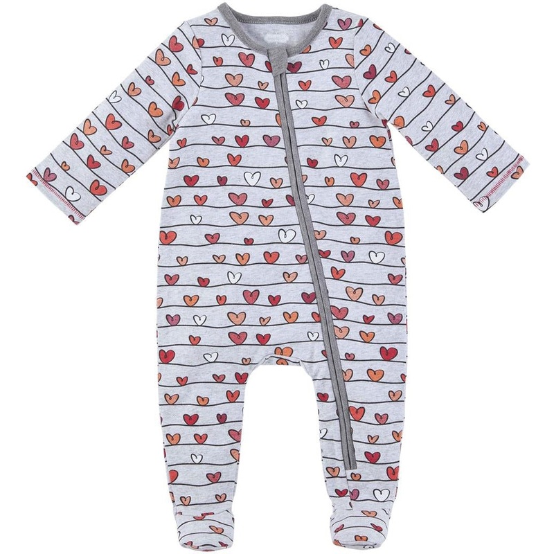 Mud Pie Heart Gray Sleeper 0-3M