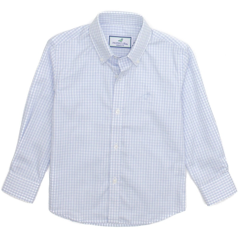 Properly Tied Lucky Duck Park Ave Dress Shirt | Cloud Check 2T