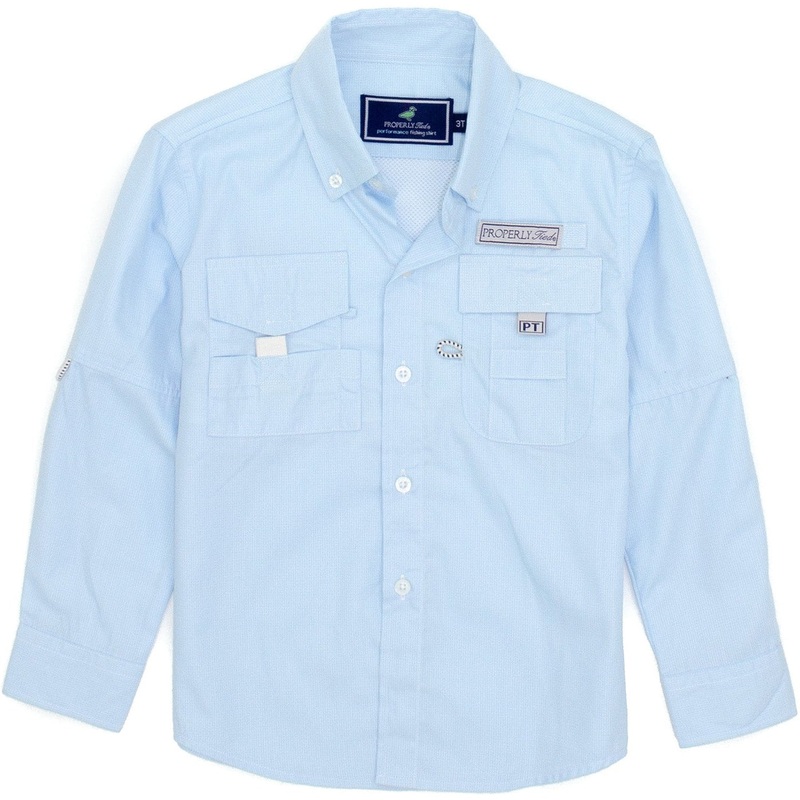 Properly Tied Lucky Duck Performance Fishing Shirt | Aqua 2T