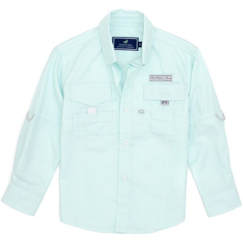Properly Tied Lucky Duck Performance Fishing Shirt | Seafoam 2T