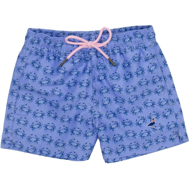 Properly Tied Lucky Duck Swim Trunk | Blue Crab 2T
