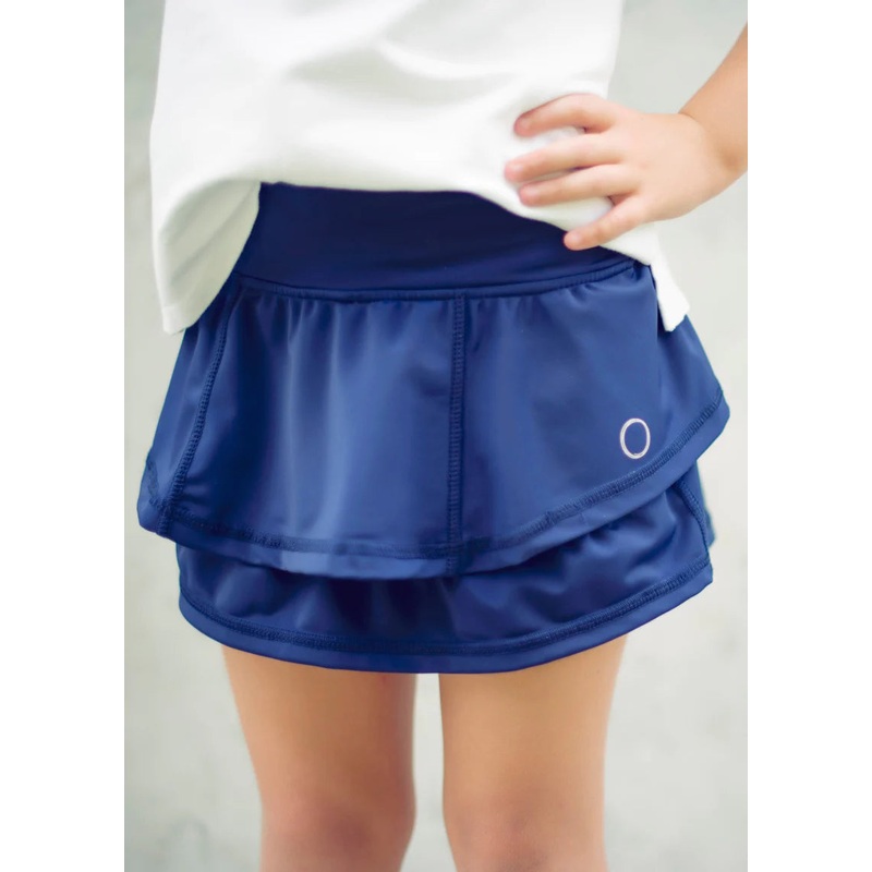 Girls Ruffle Solid Skirt Navy 5Y