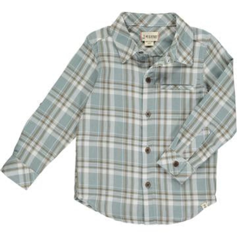 Me & Henry Atwood Woven Shirt | Blue/White Plaid 12-18M