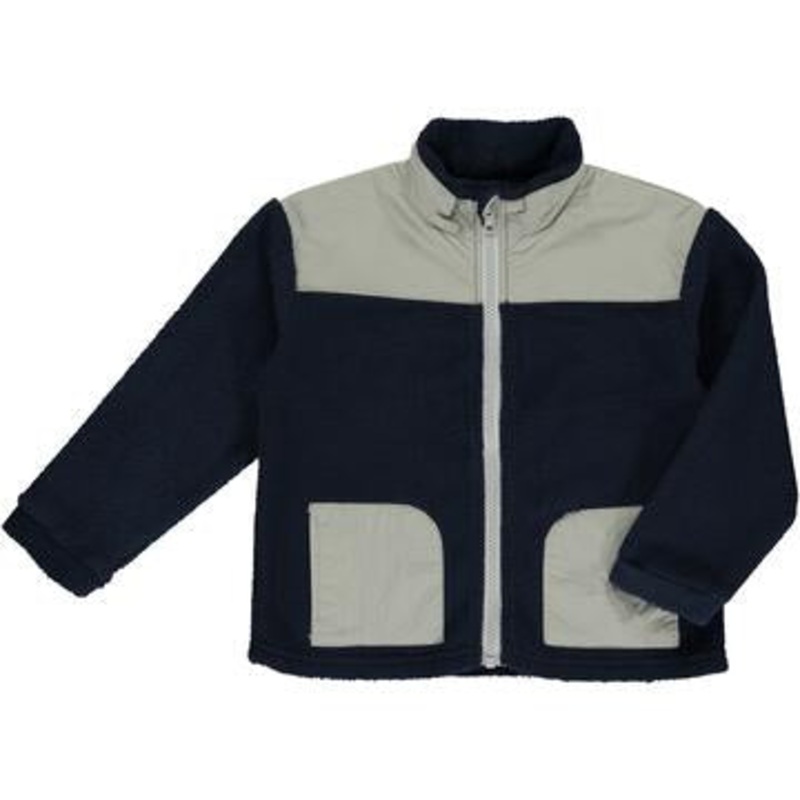 Me & Henry Husky Sherpa Jacket | Navy/Grey 9-12M