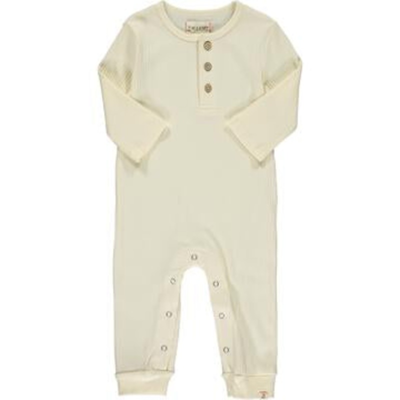 Me & Henry Mason Rib Romper | Cream Rib 0-3M