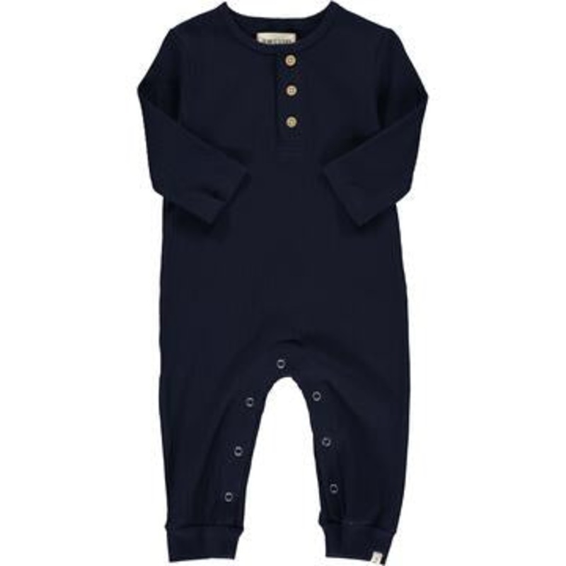 Me & Henry Mason Rib Romper | Navy Rib 0-3M