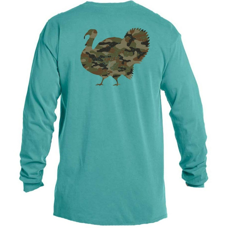 Seafoam Camo Turkey Crew Neck 2T