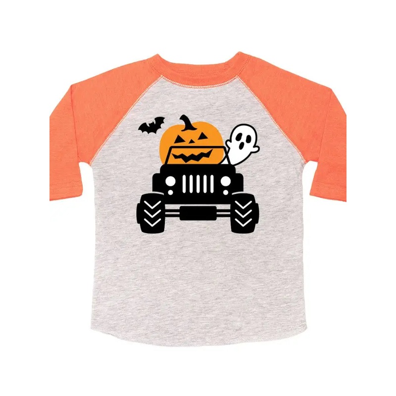 Sweet Wink Pumpkin Monster Truck Halloween 3/4 Shirt