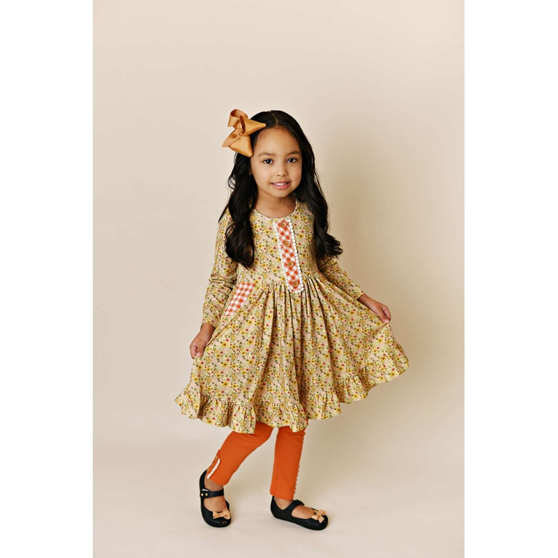 Swoon Baby Clothing Golden Ditsy Petal Pocket Dress 9-12M