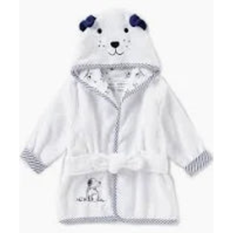 Baby Boys Newborn-9 Months Puppy Toile Hooded Bath Robe