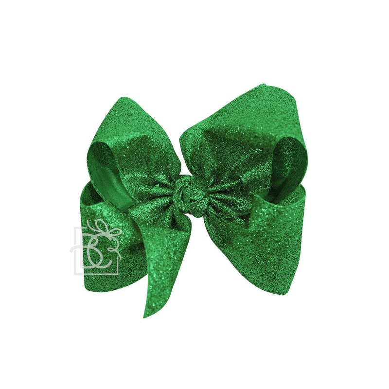 Huge Glitter Metallic Bow Emerald