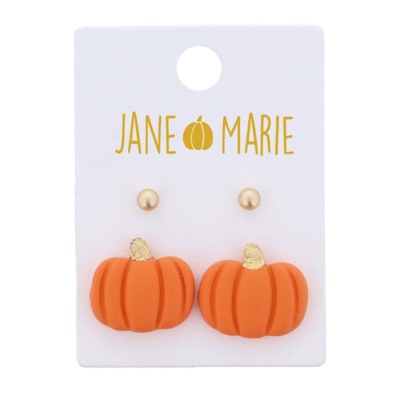 Jane Marie Falling For You! Earrings, 2 Stud Set Pumpkins
