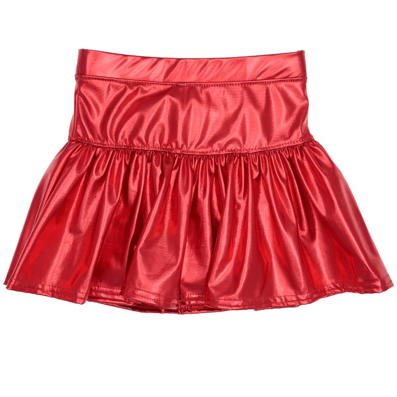 Metallic Gathered Skort Red 2T